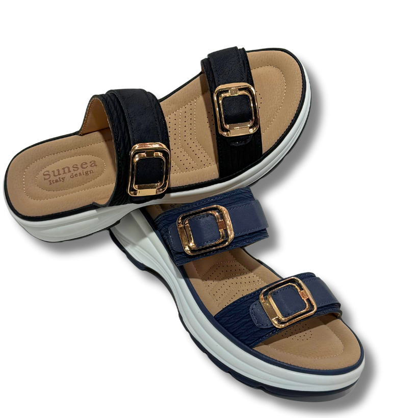 Sandalias negra y azul oscuro sunsea shoes