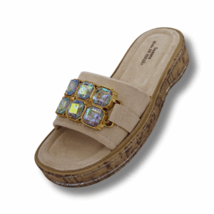 Sandalias Planas Con Decoracion De Diamantes