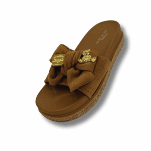 Sandalias Planas Con Diseño De Llavero De Oso En El Lazo Con La Suela Antideslizantes Para Verano De Mujer